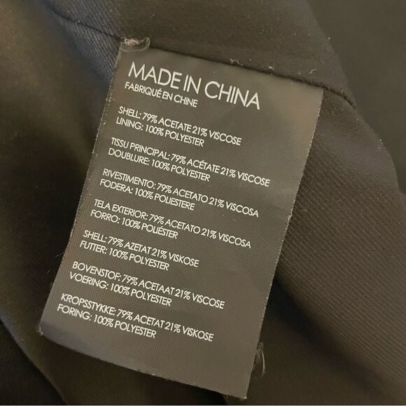 Club Monaco Black Tuxedo Style Single Button Blazer Size 4 - Picture 9 of 9